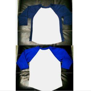 Lot of 2 Champro 3/4 Sleeve Baseball Shirts Blue/White Large